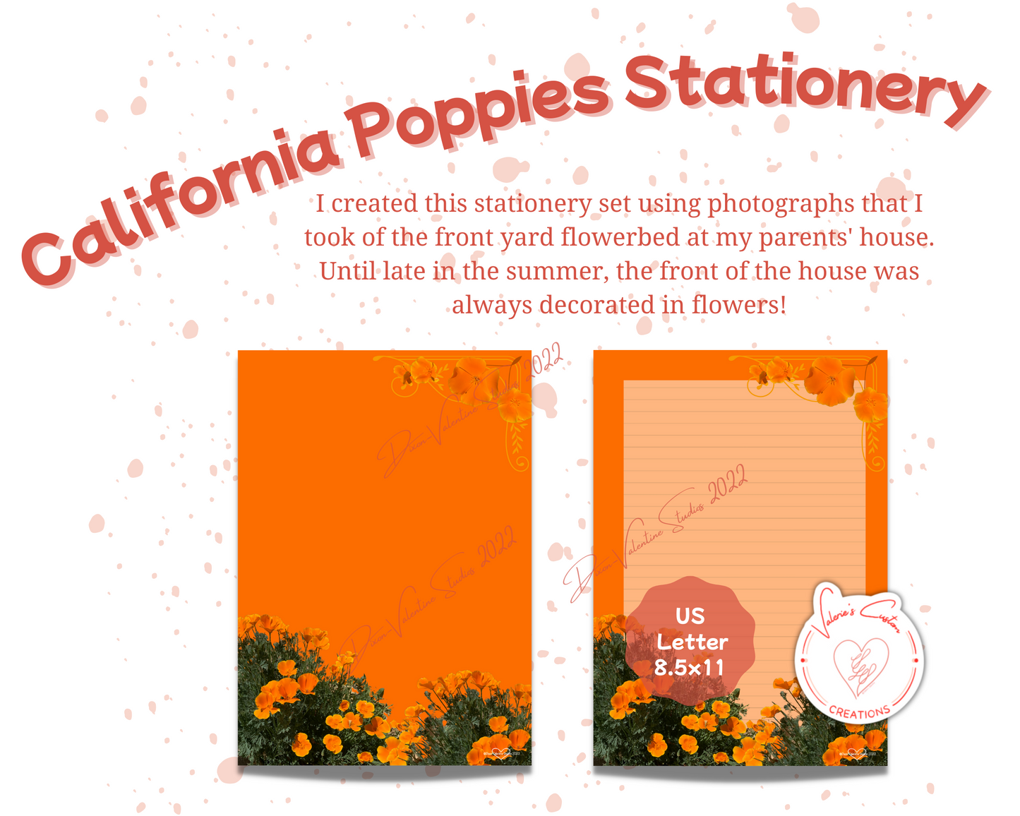 California Poppies Stationery