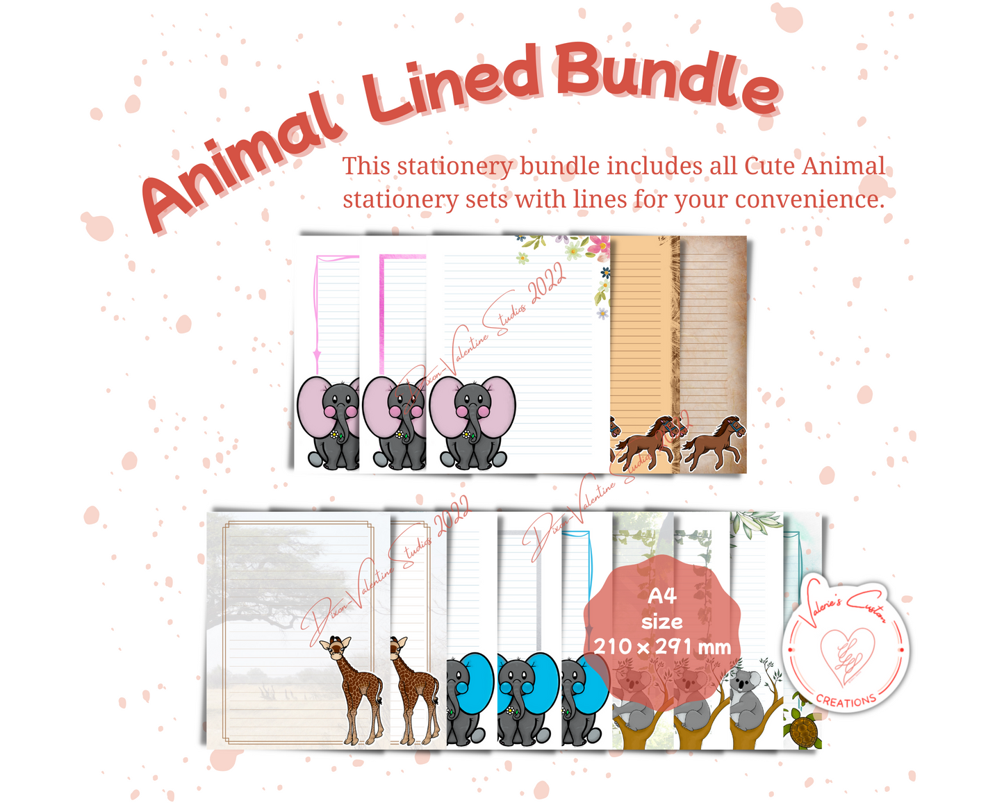 Cute Animal Lined Stationery Bundle