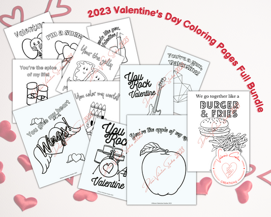 2023 Valentine's Day Coloring Pages Full Bundle
