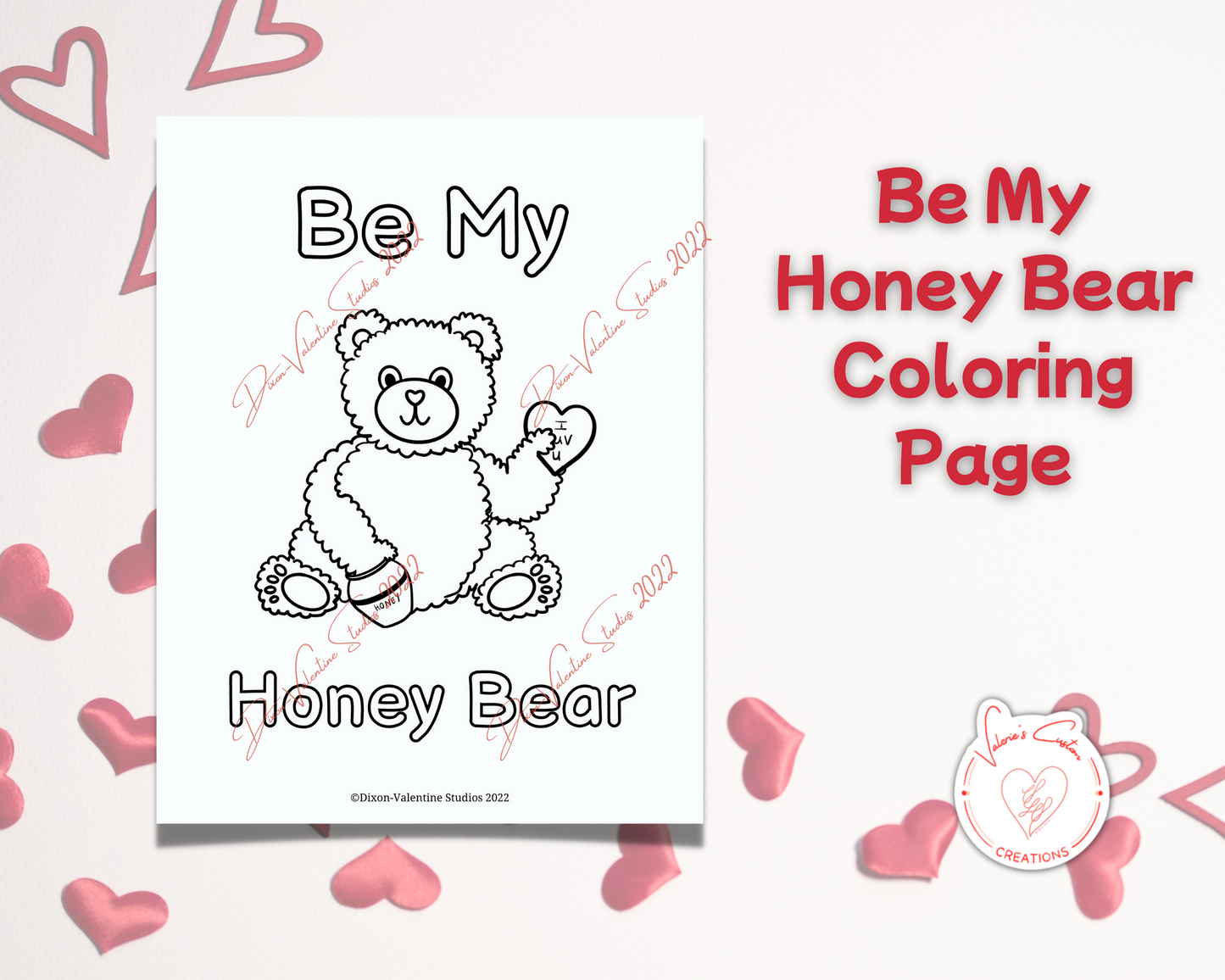 Kids Valentine's Day Individual Coloring Pages