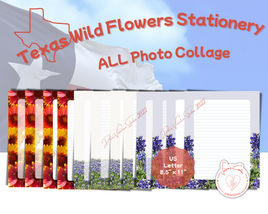 Texas Wildflower Photo Collage Stationery