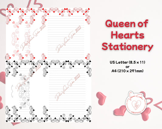 Queen of Hearts Stationery