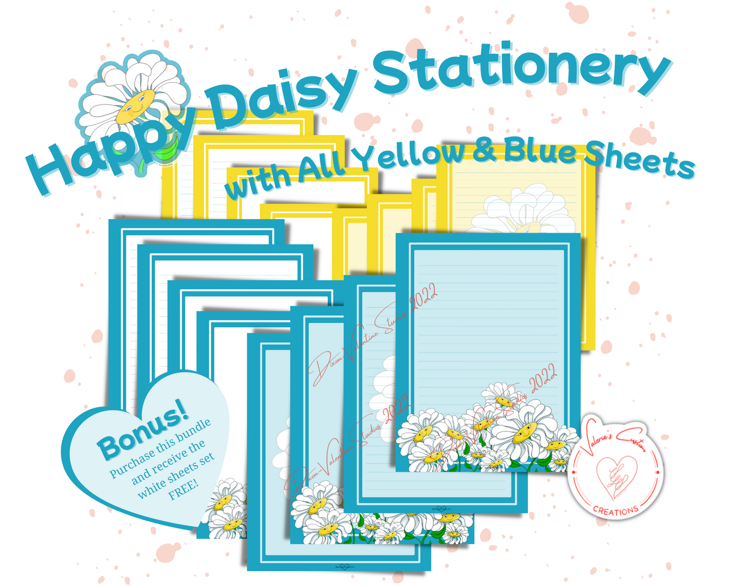 Happy Daisy All Yellow & Teal Bundle plus Bonus All White