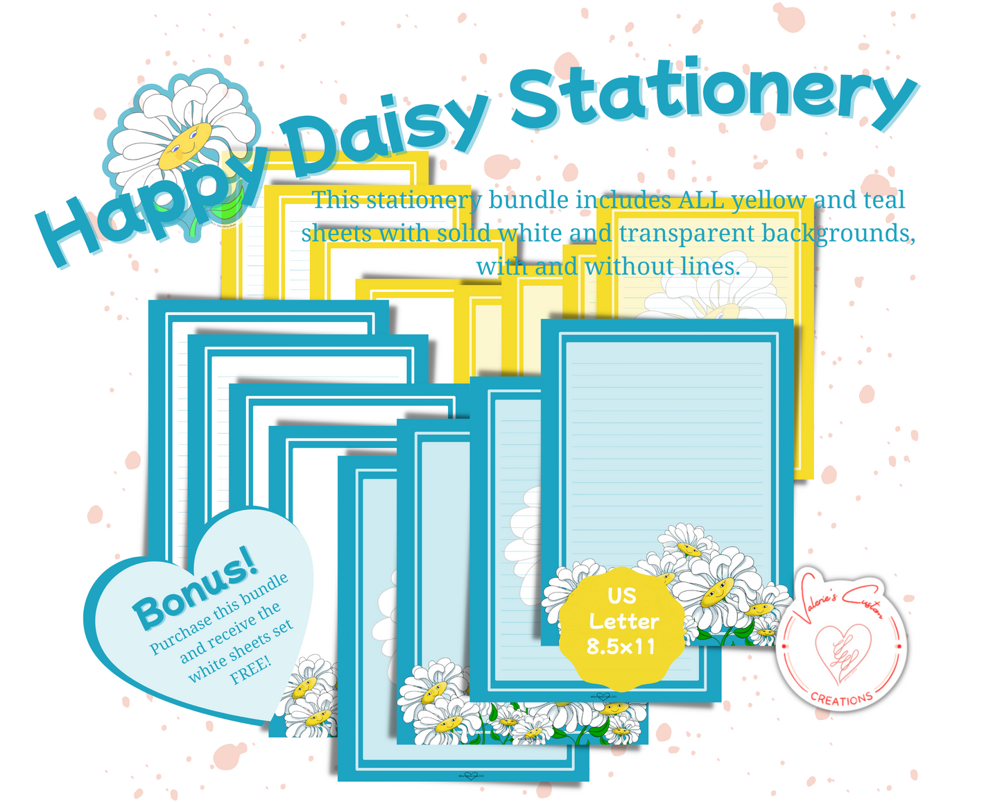 Happy Daisy All Yellow & Teal Bundle plus Bonus All White