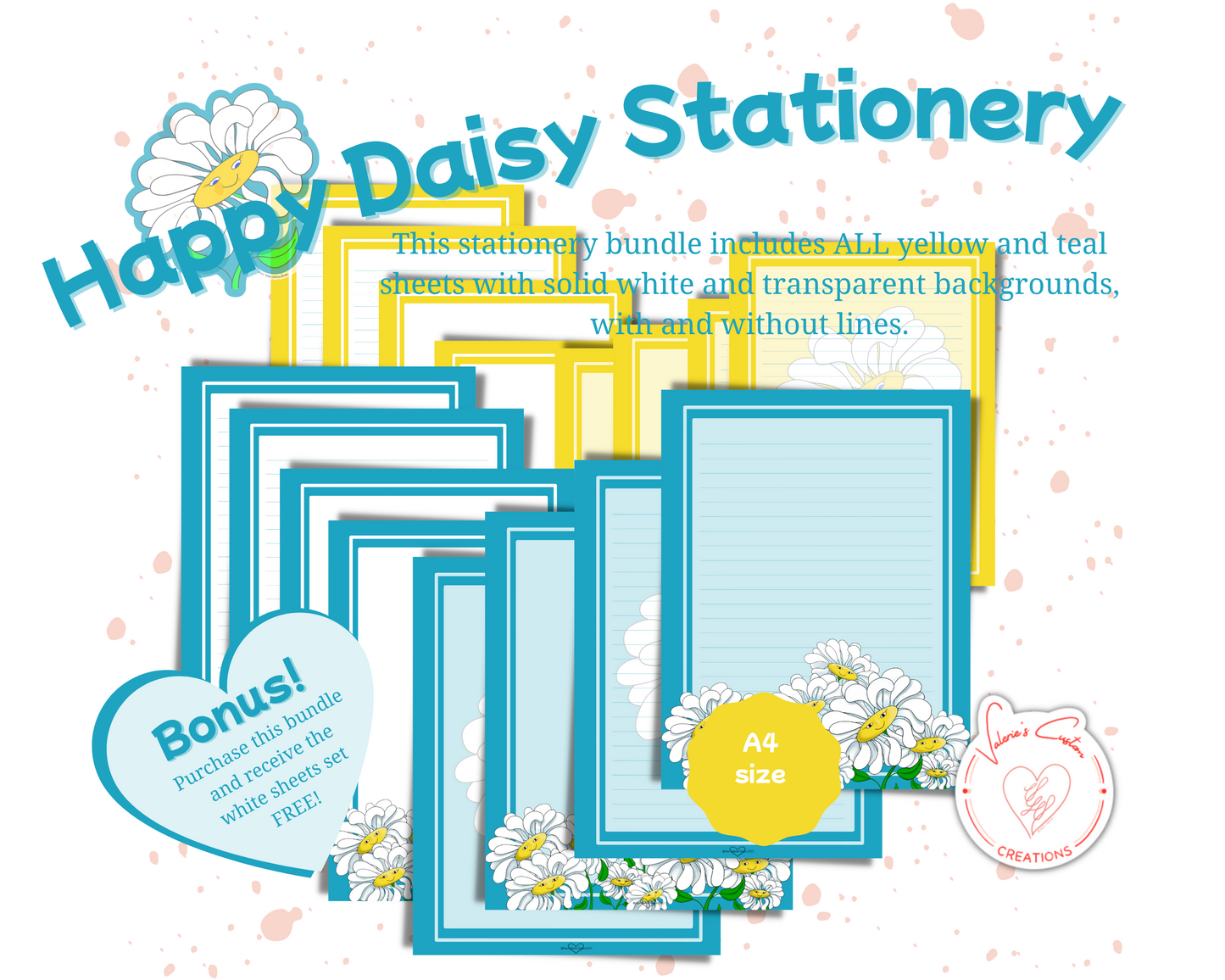 Happy Daisy All Yellow & Teal Bundle plus Bonus All White