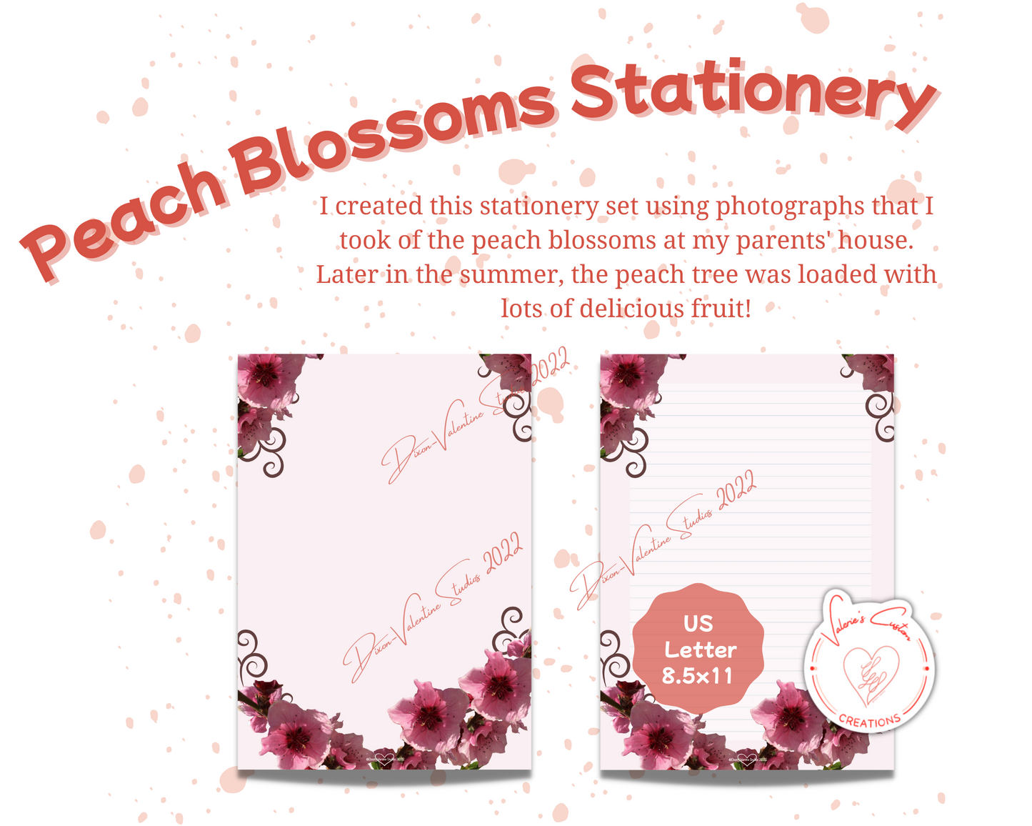 Peach Blossoms Stationery