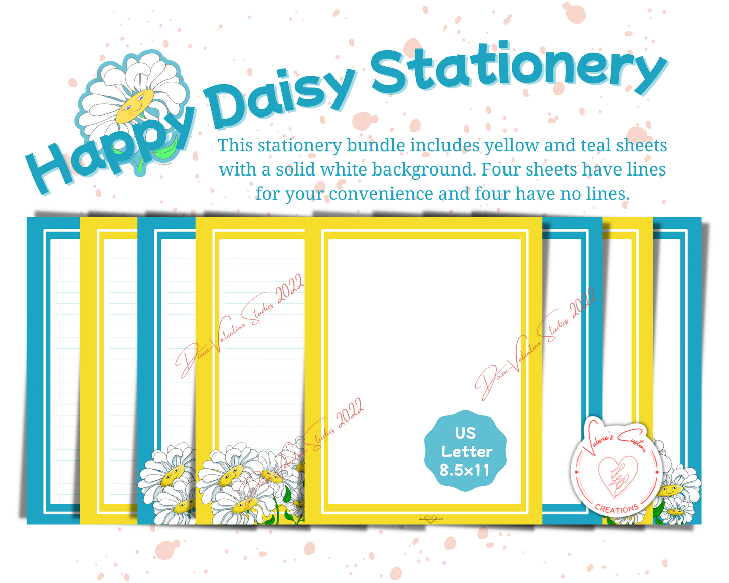 Happy Daisy Bundle with Solid White Background