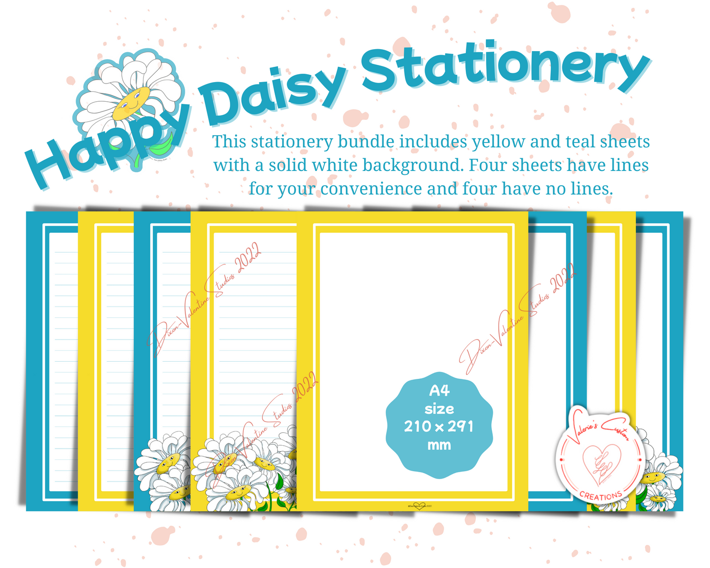 Happy Daisy Bundle with Solid White Background