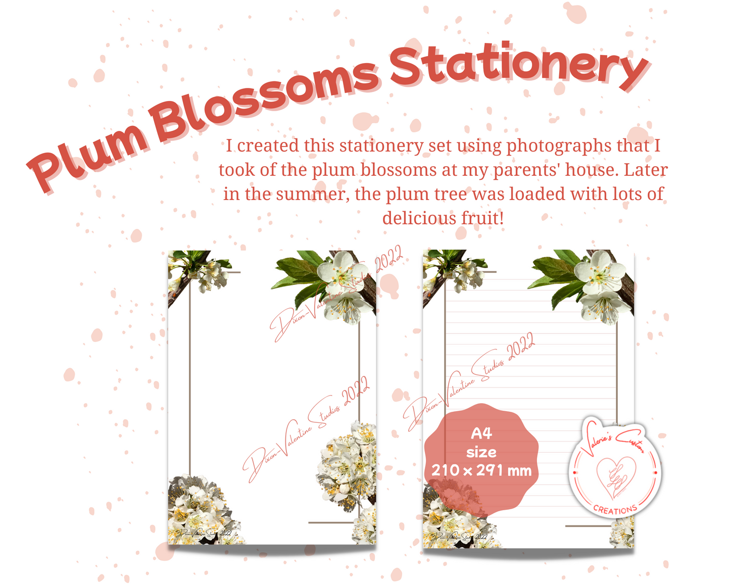 Plum Blossoms Stationery