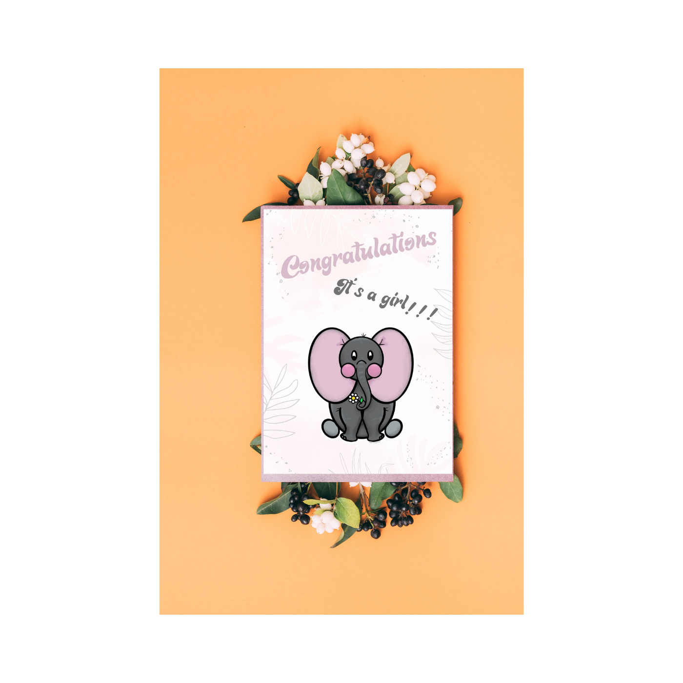 Printable Congratulations on baby girl card