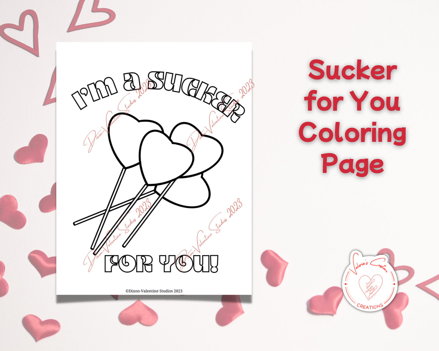 2023 Valentine's Day Individual Coloring Pages