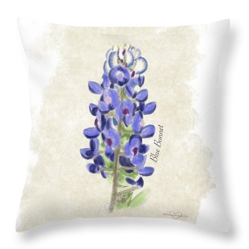 Blue Bonnet - Throw Pillow