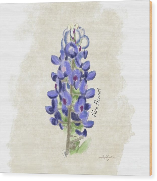 Blue Bonnet - Wood Print