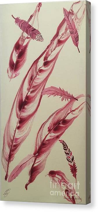 Burgundy Feathers - Canvas Print