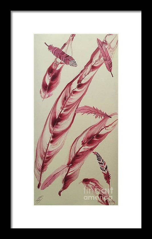 Burgundy Feathers - Framed Print