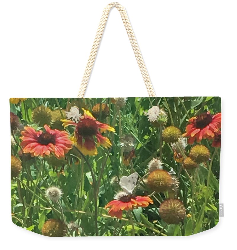 Butterfly on Gaillardia - Weekender Tote Bag