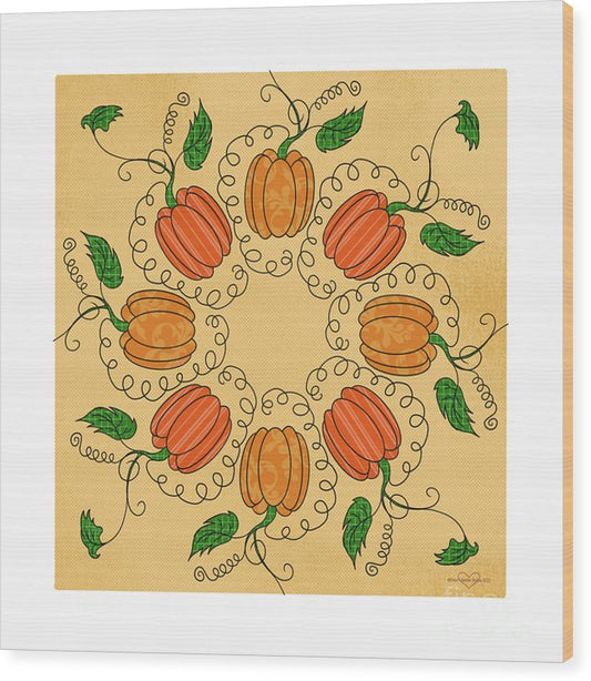 Circle of Pumpkins - Wood Print