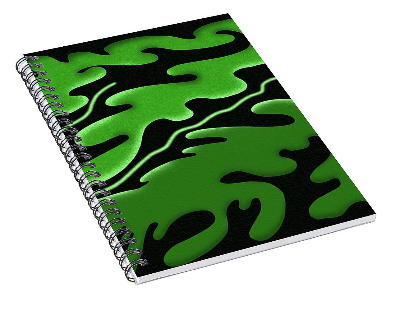 Emerald Rhapsody, Curves of Verdant Harmony - Spiral Notebook