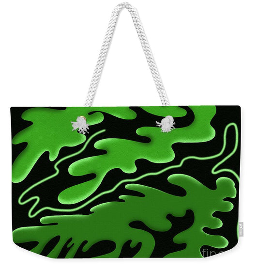 Emerald Rhapsody, Curves of Verdant Harmony - Weekender Tote Bag