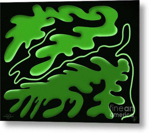 Emerald Rhapsody, Curves of Verdant Harmony - Metal Print