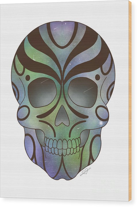 Galaxy Sugar Skull - Wood Print