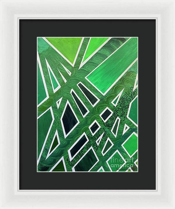 Geometric Green - Framed Print