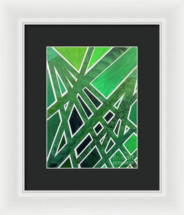 Geometric Green - Framed Print