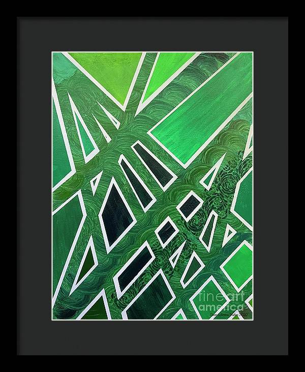 Geometric Green - Framed Print