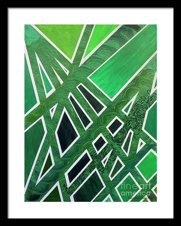 Geometric Green - Framed Print