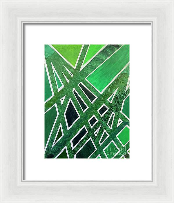 Geometric Green - Framed Print