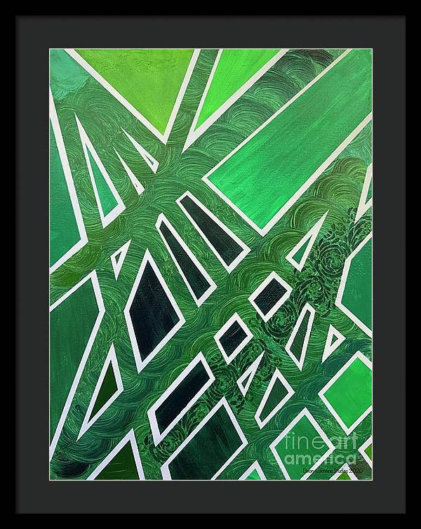 Geometric Green - Framed Print