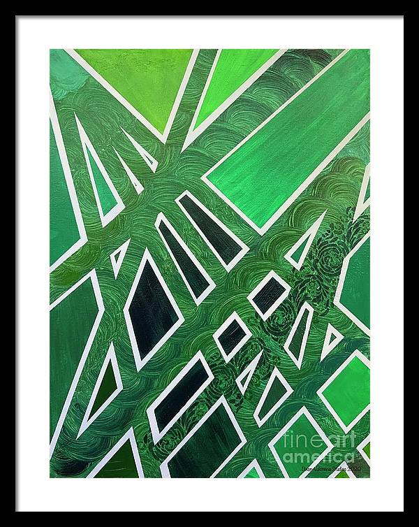 Geometric Green - Framed Print