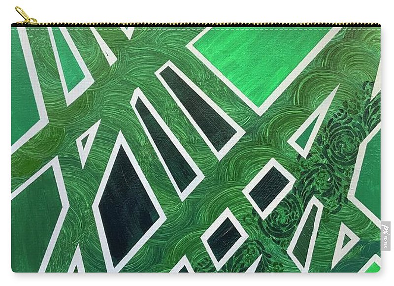 Geometric Green - Zip Pouch