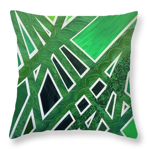 Geometric Green - Throw Pillow