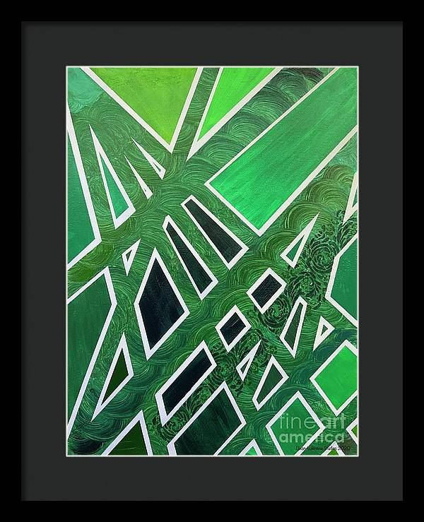 Geometric Green - Framed Print