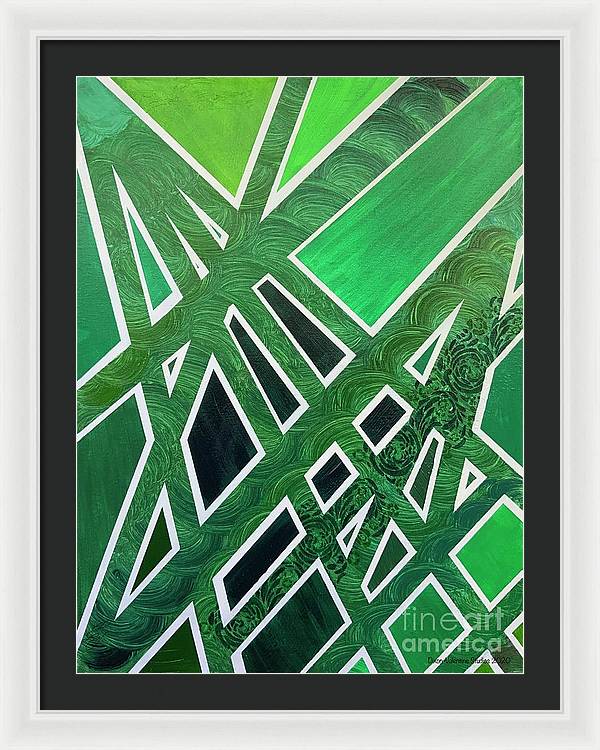 Geometric Green - Framed Print