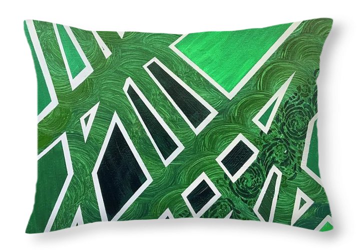 Geometric Green - Throw Pillow