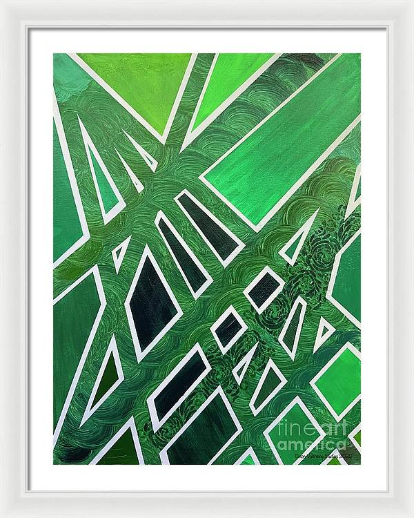 Geometric Green - Framed Print