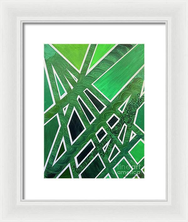 Geometric Green - Framed Print