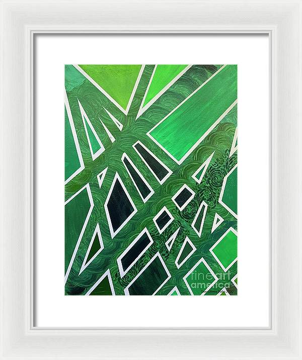 Geometric Green - Framed Print