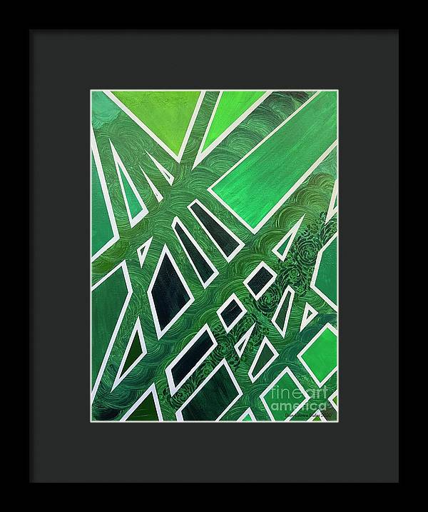 Geometric Green - Framed Print