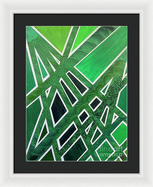 Geometric Green - Framed Print