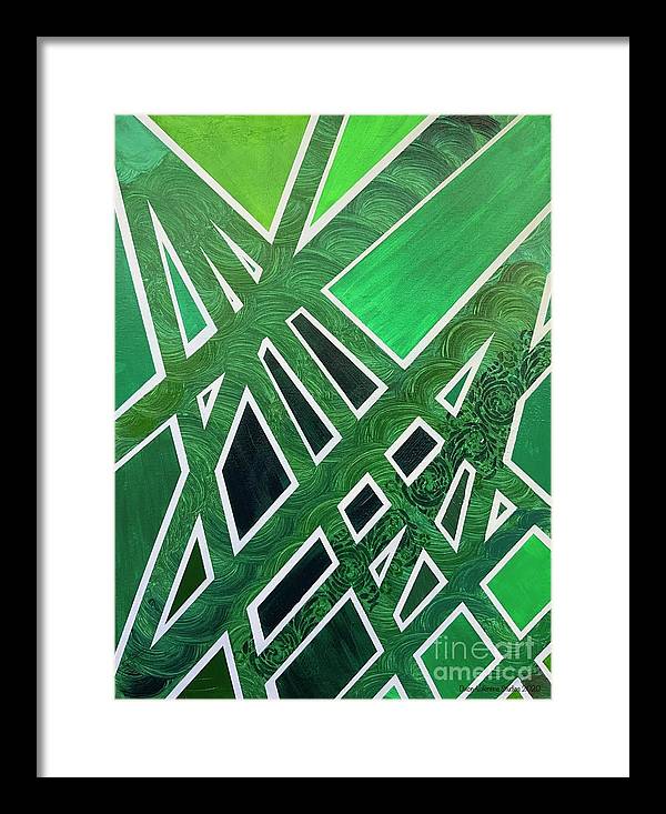 Geometric Green - Framed Print