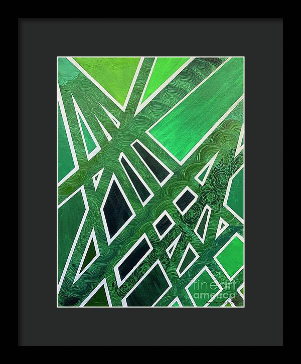 Geometric Green - Framed Print