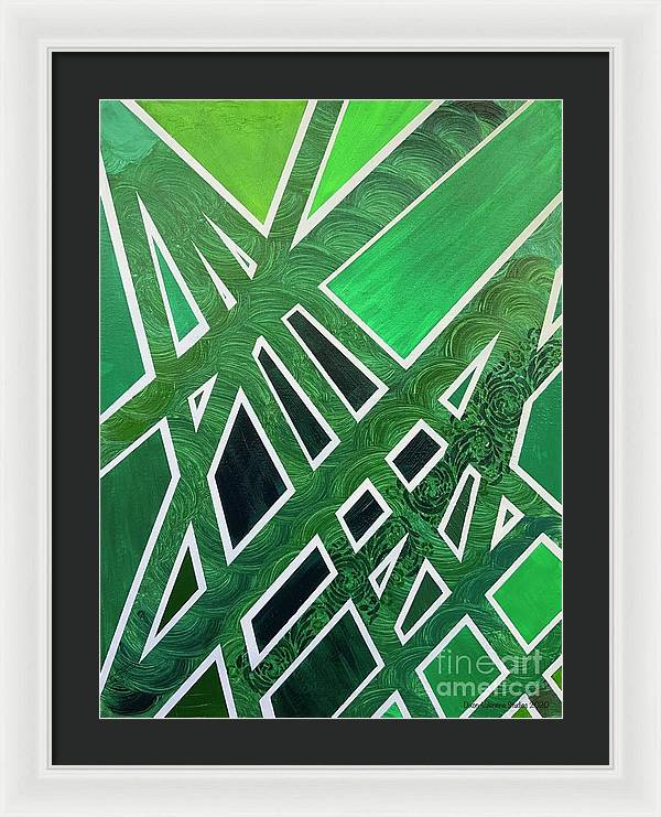 Geometric Green - Framed Print