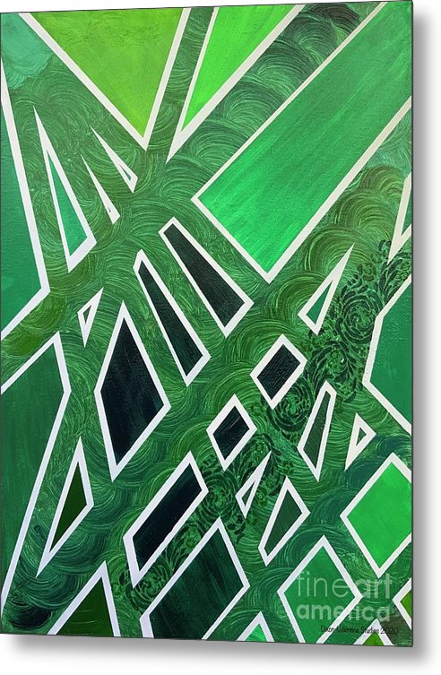 Geometric Green - Metal Print