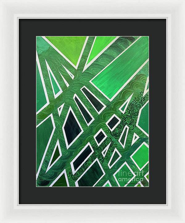 Geometric Green - Framed Print