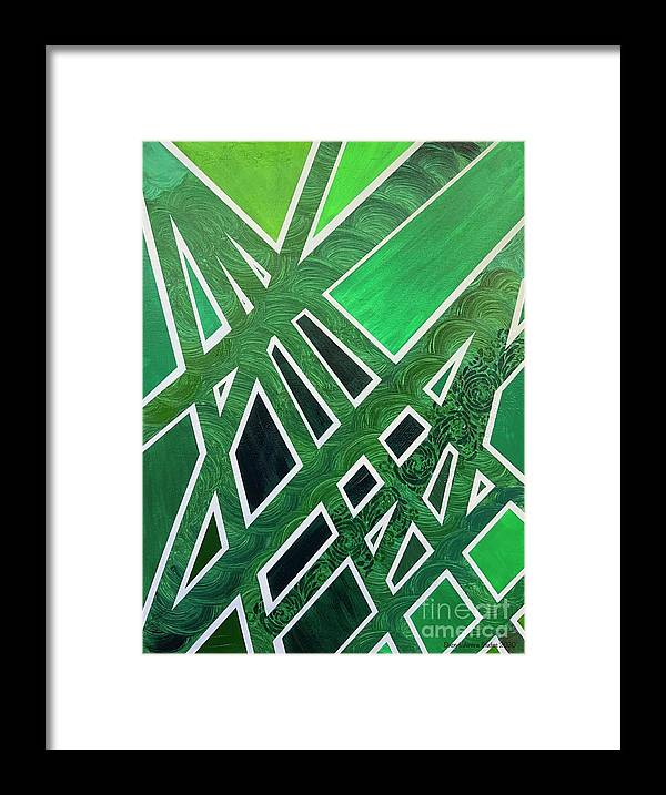 Geometric Green - Framed Print