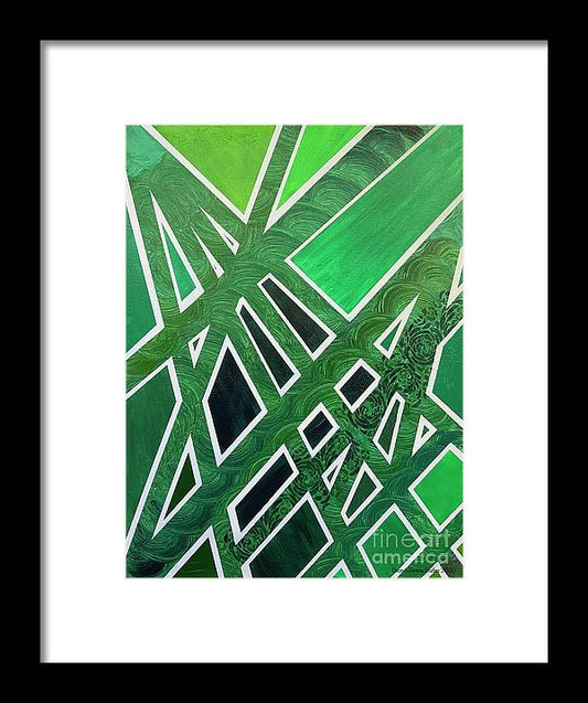 Geometric Green - Framed Print