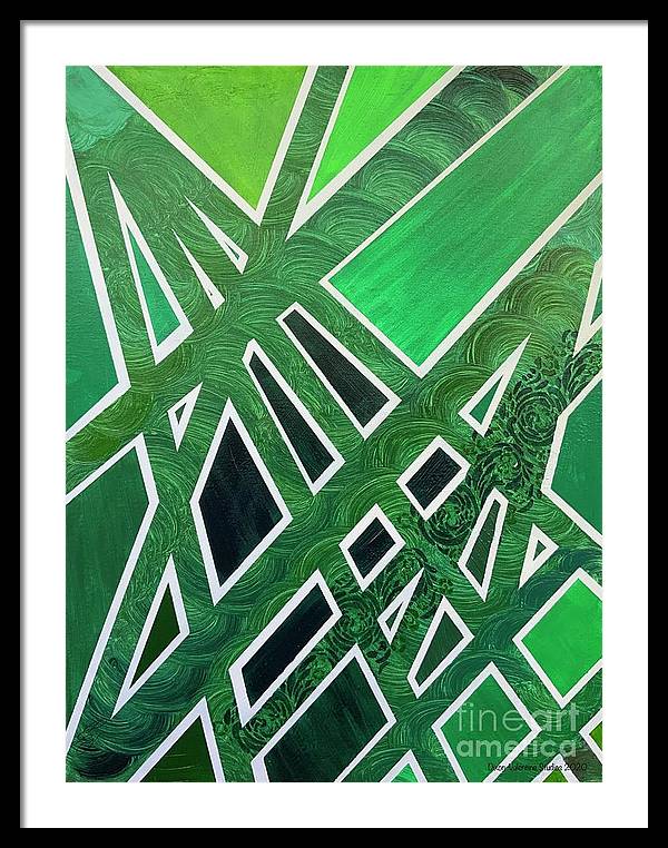 Geometric Green - Framed Print